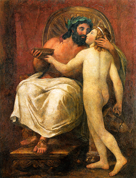 Homosexual behavior of Zeus and Ganymede. Oil on canvas.