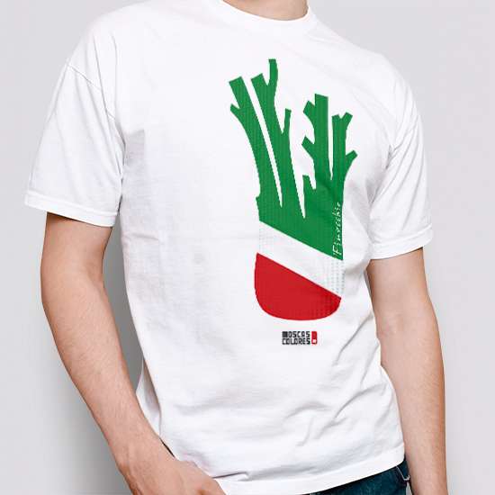 Camiseta Reivindicativa, color blanco, diseño Finocchio Bandera