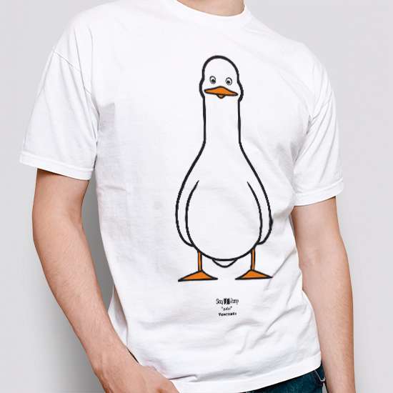 Gay Shirt, white color, design Pato