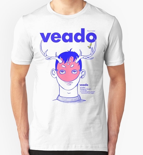 Gay Shirt, white color, design Veado