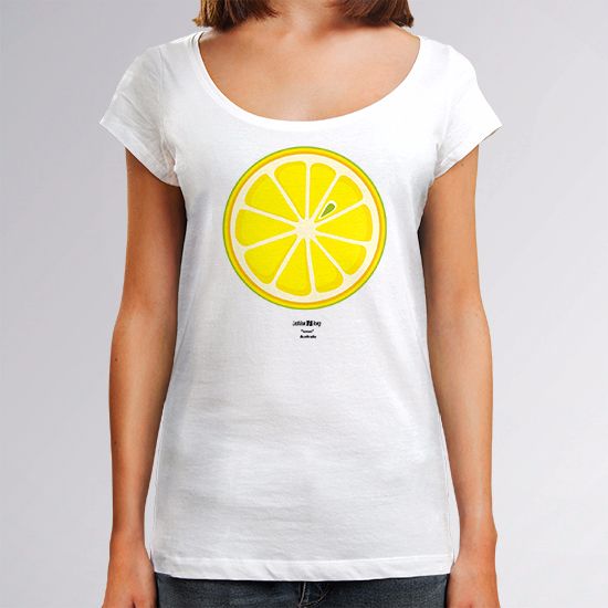 Lesbian shirt, white color, design Lemon