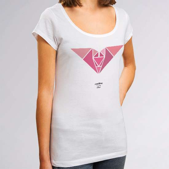 Lesbian shirt, white color, design Lepakko